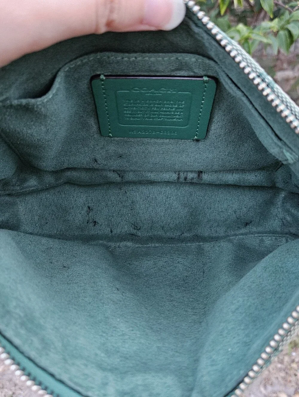 Coach Lonnie Signature Baguette Green Stripe Demi Shoulder Bag C9306